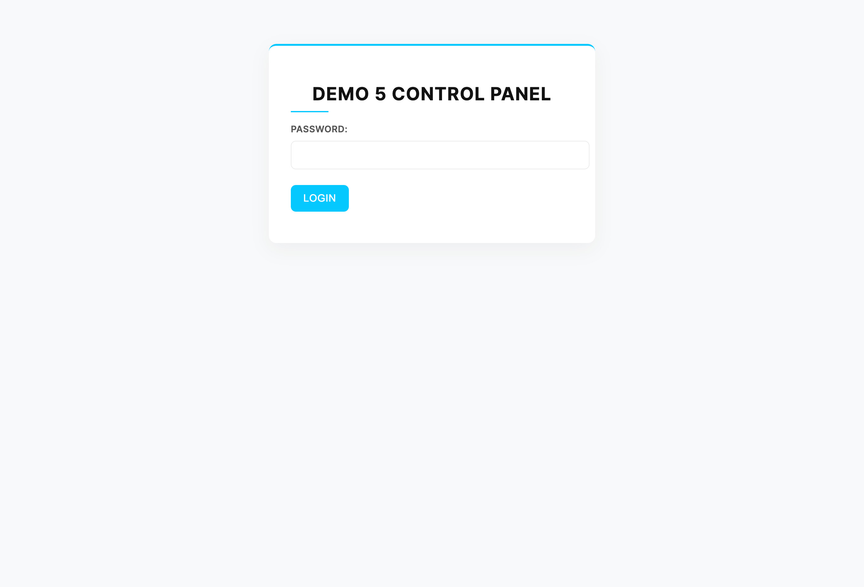 Control Panel Login